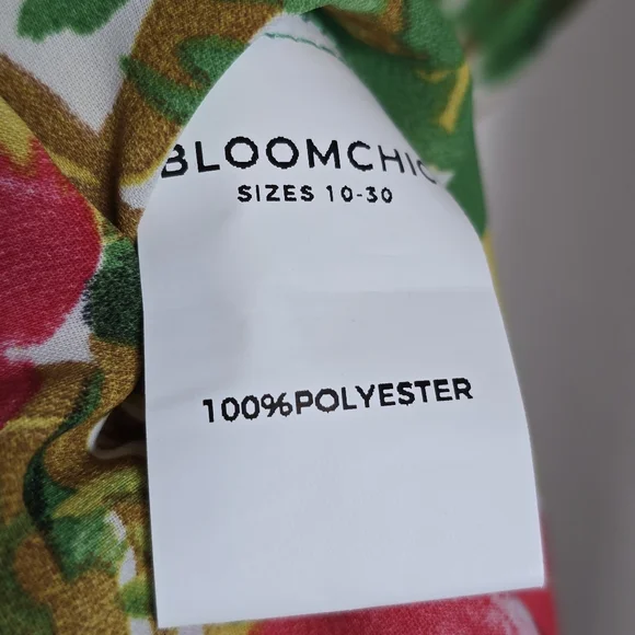 BloomChic Women's Floral Midi Ruffle Dress Sleeveless Multi-Color Size 18-20 New - Picture 10 of 11